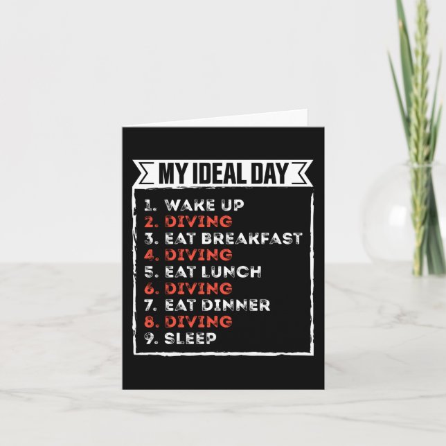 My Ideal Day Funny Diving Birthday Gift Karte (Vorderseite)