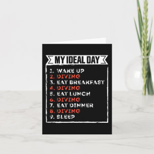 My Ideal Day Funny Diving Birthday Gift Karte