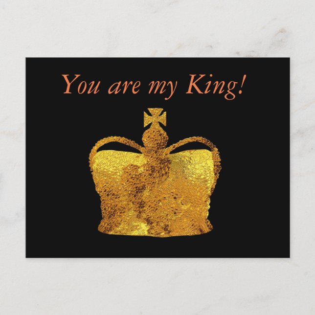 My King Golden Crown Custom Postcard Postkarte (Vorderseite)