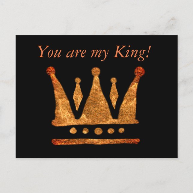 My King Golden Crown Custom Postcard Postkarte (Vorderseite)