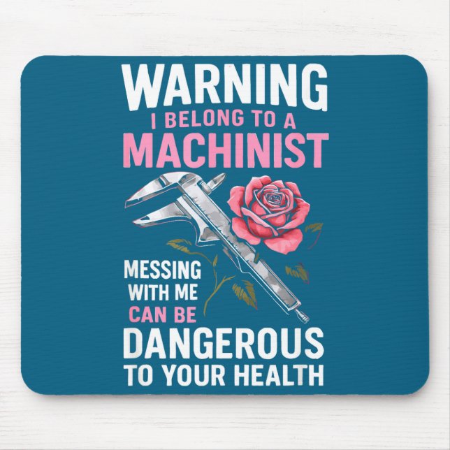 My Knight In Machinist Wife Girlfriend Funny Anniv Mousepad (Vorne)