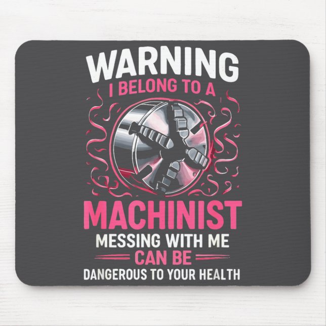 My Knight In Machinist Wife Girlfriend Funny Anniv Mousepad (Vorne)
