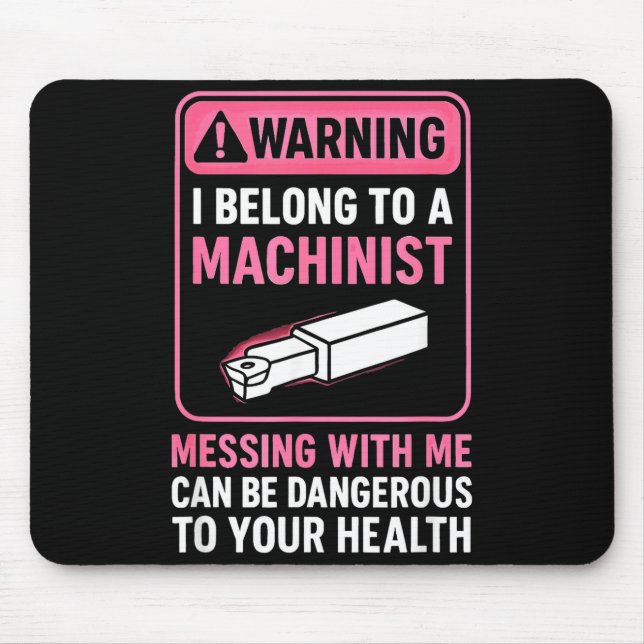 My Knight In Machinist Wife Girlfriend Funny Anniv Mousepad (Vorne)