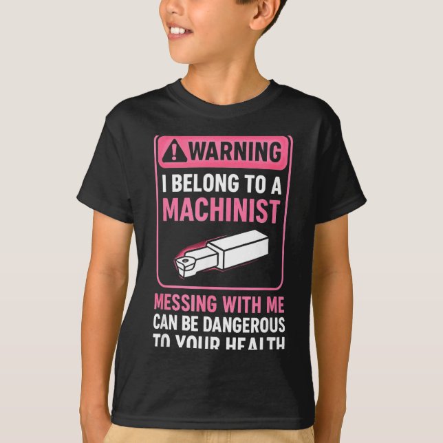 My Knight In Machinist Wife Girlfriend Funny Anniv T-Shirt (Vorderseite)