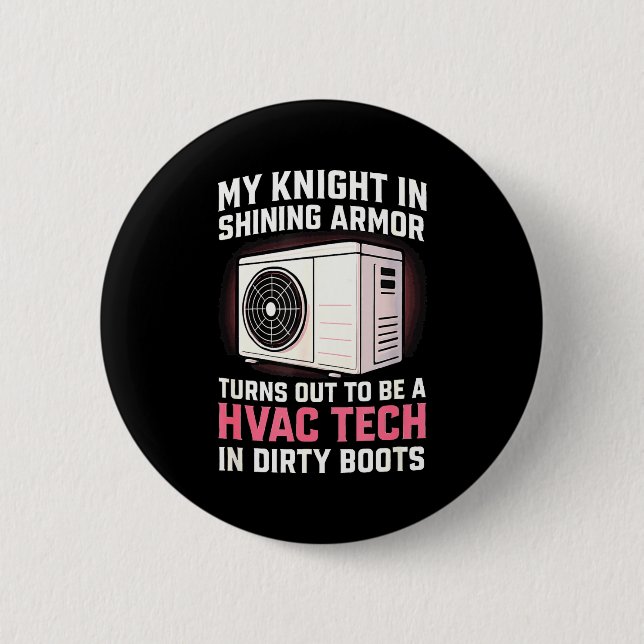 My Knight In Shining Funny Hvac Tech Wife Women Gi Button (Vorderseite)