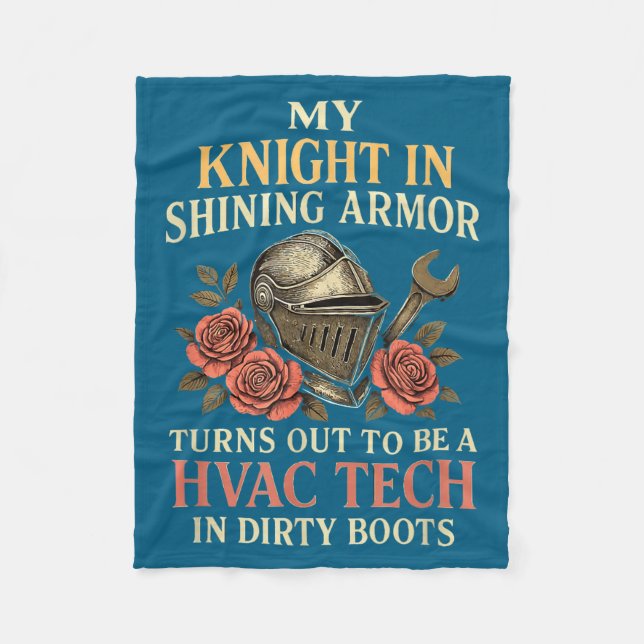 My Knight In Shining Funny Hvac Tech Wife Women Gi Fleecedecke (Vorderseite)