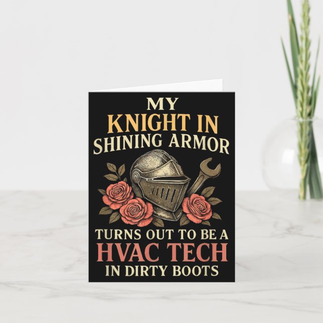 My Knight In Shining Funny Hvac Tech Wife Women Gi Karte (Vorderseite)