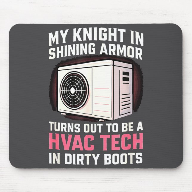 My Knight In Shining Funny Hvac Tech Wife Women Gi Mousepad (Vorne)