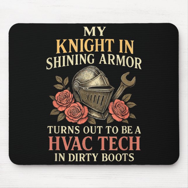 My Knight In Shining Funny Hvac Tech Wife Women Gi Mousepad (Vorne)
