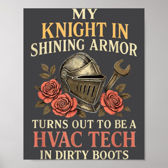 My Knight In Shining Funny Hvac Tech Wife Women Gi Poster (Vorne)