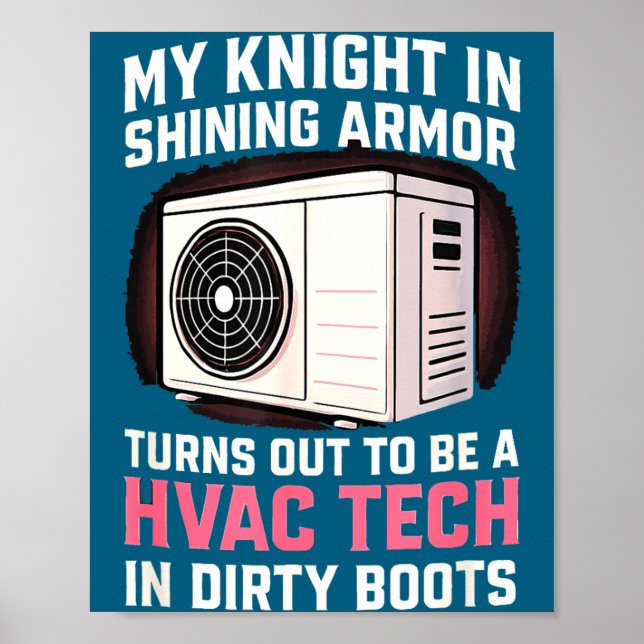 My Knight In Shining Funny Hvac Tech Wife Women Gi Poster (Vorne)