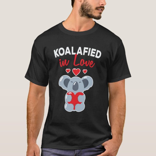 My Koala Bear Is My Valentine Cupid Heart Valentin T-Shirt (Vorderseite)