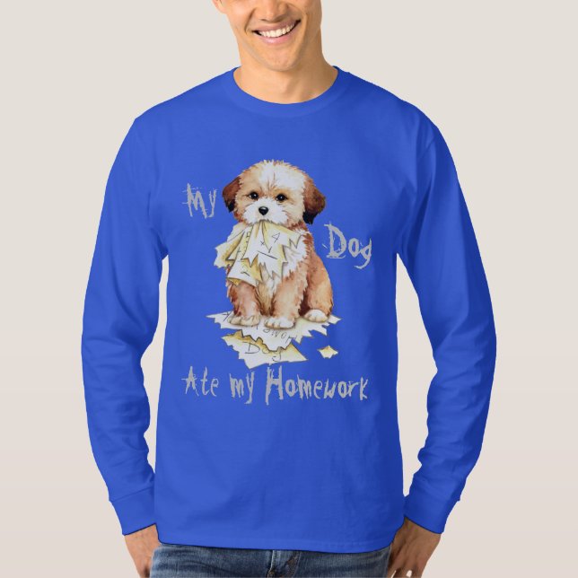 My Lhasa Apso Ate My Hausaufgaben T - Shirt (Vorderseite)
