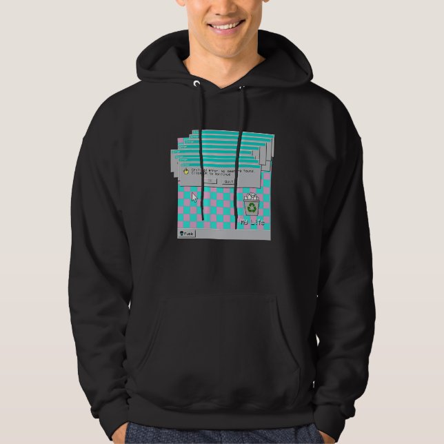My Life Sad and Depressed 90s Vaporwave Aesthetic Hoodie (Vorderseite)