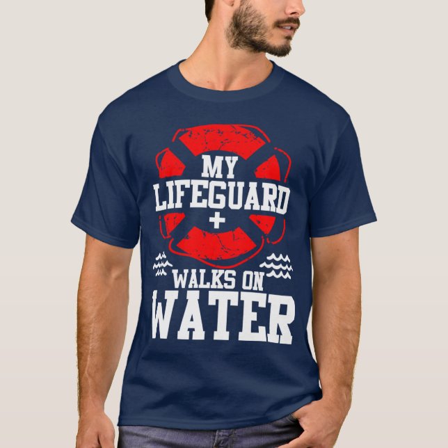 My Lifeguard Walks on Water Christian Jesus Funn f T-Shirt (Vorderseite)