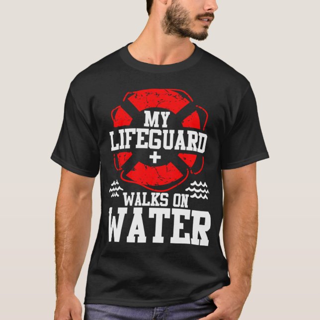 My Lifeguard Walks on Water Christian Jesus Funn f T-Shirt (Vorderseite)