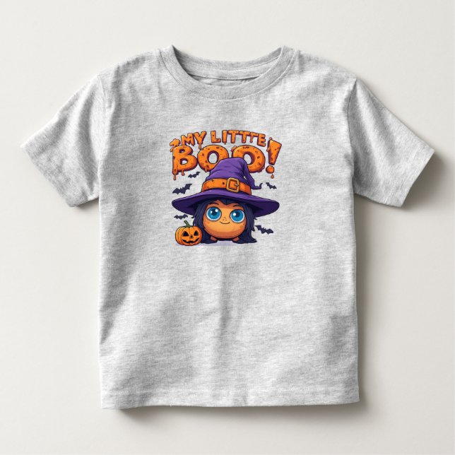 My Little Boo Cute Halloween Ghost in Witch Hat Kleinkind T-shirt (Vorderseite)