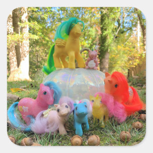 My Little Pony Herbsttreffen Quadratischer Aufkleber