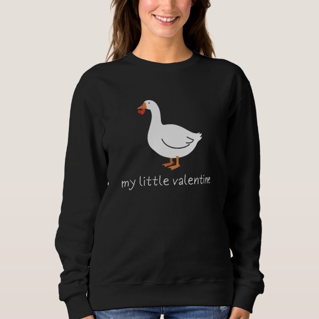My Little Valentine Goose - Cute Romantic Doodle Sweatshirt (Vorderseite)