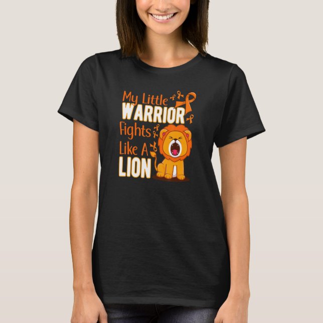 My Little Warrior Fights Like A Lion Leukemia Awar T-Shirt (Vorderseite)