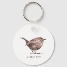 "My Little Wren" Bird Keyring