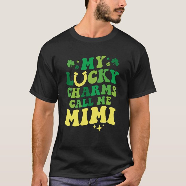 My Lucky Charms Call Me Mimi Groovy St Patrick's D T-Shirt (Vorderseite)