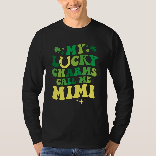 My Lucky Charms Call Me Mimi Groovy St Patrick's D T-Shirt (Vorderseite)