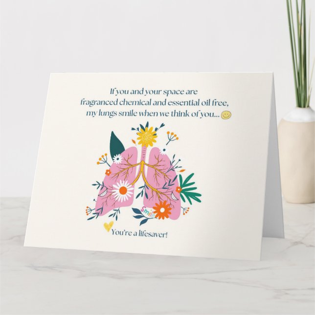 My Lungs Smile When We Think of You Dankeskarte (Vorderseite)