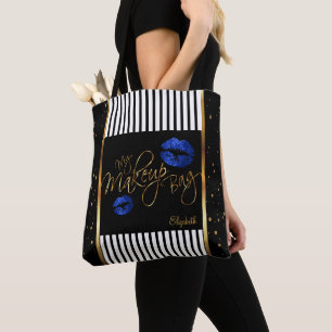 My Makeup Gold Confetti Bag - Blue Glitzer Lippen