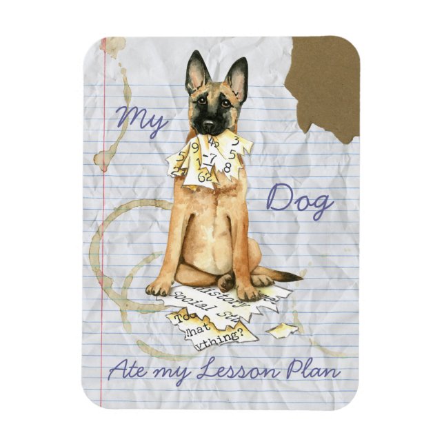 My Malinois Ate My Lessingplan Magnet (Vertikal)