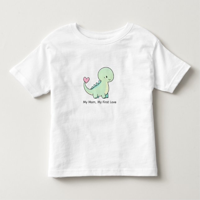 My Mom, My First Love Cute Dino Shirt for Kids (Vorderseite)