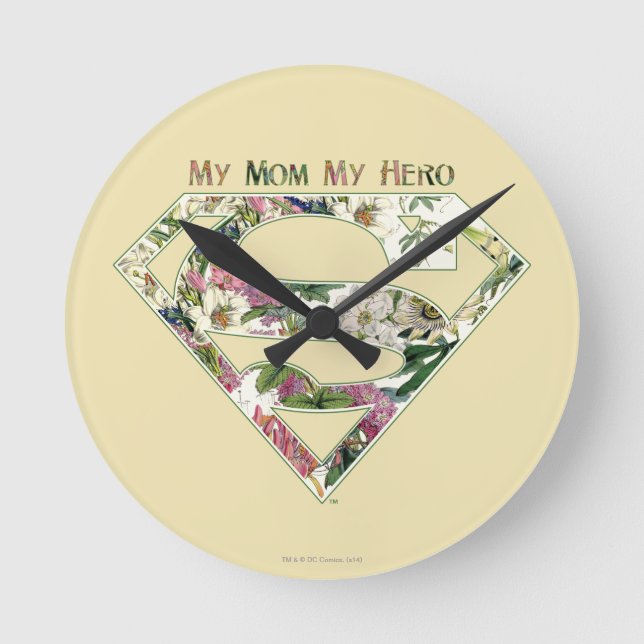 My Mom My Hero Runde Wanduhr (Vorderseite)
