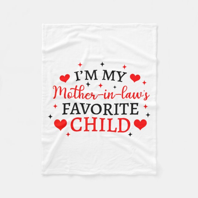 My Mother In Laws Favorite Child, Funny Parent Wom Fleecedecke (Vorderseite)