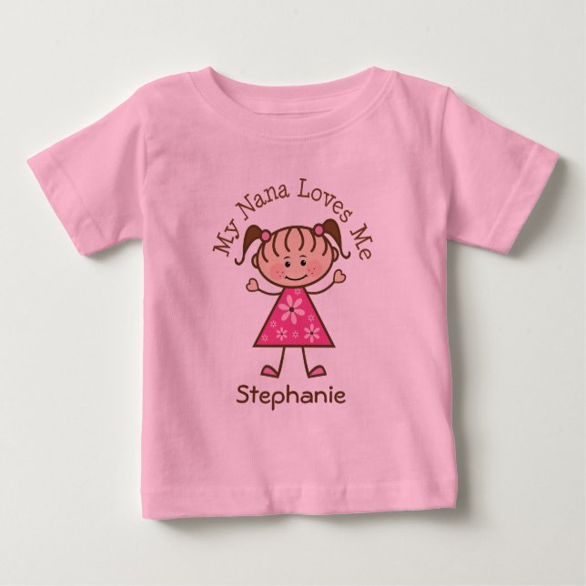 My Nana Lieben Me Personalisiert Girls T - Shirt (Vorderseite)