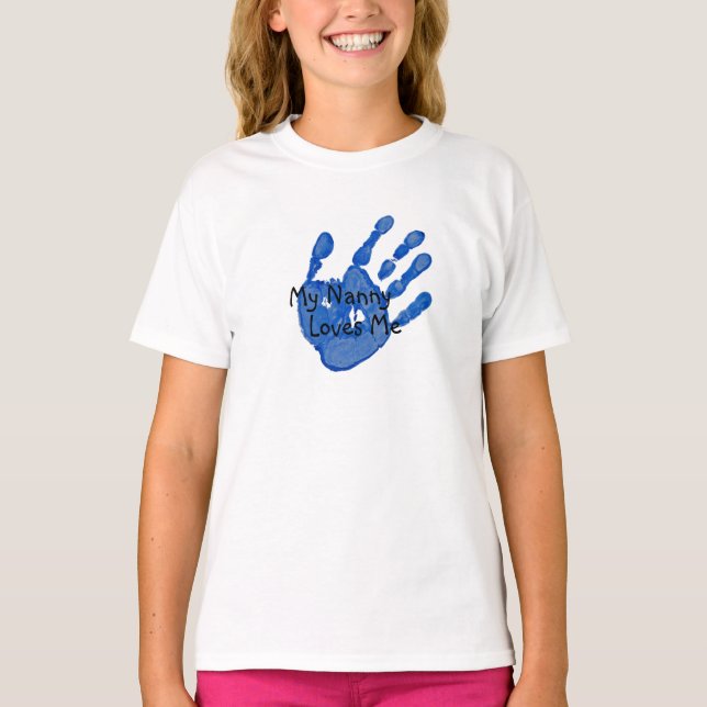 "My Nanny Lieben Me"-blau Baby T-shirt (Vorderseite)