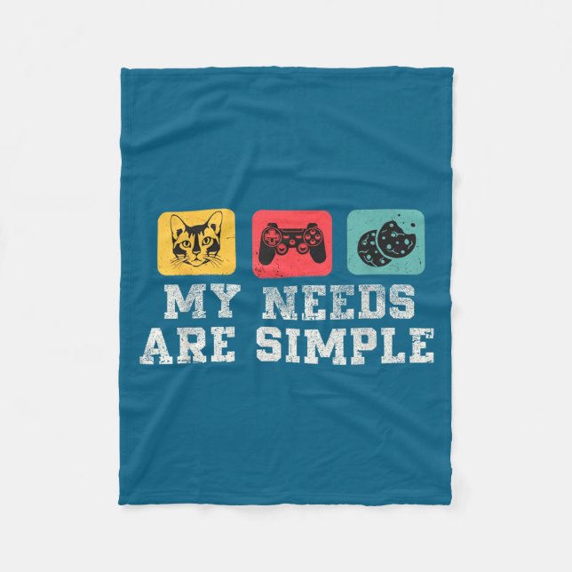 My Needs Are Simple Gamers Fun,gamer Dad Funny Fat Fleecedecke (Vorderseite)