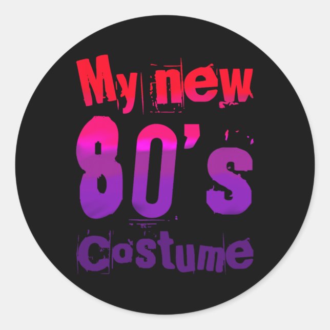 My New 80's Costume Funny Design  Runder Aufkleber (Vorderseite)