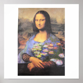 My New Dress - collage - Mona Lisa in a Monet Dres Poster