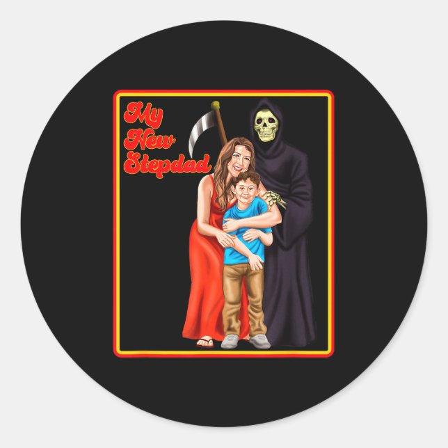 My New Stepdad Ironic Shirts - Funny Ironic Meme  Runder Aufkleber (Vorderseite)