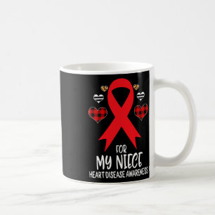 My Niece Heart Disease Awareness Ribbon Leopard Bu Kaffeetasse