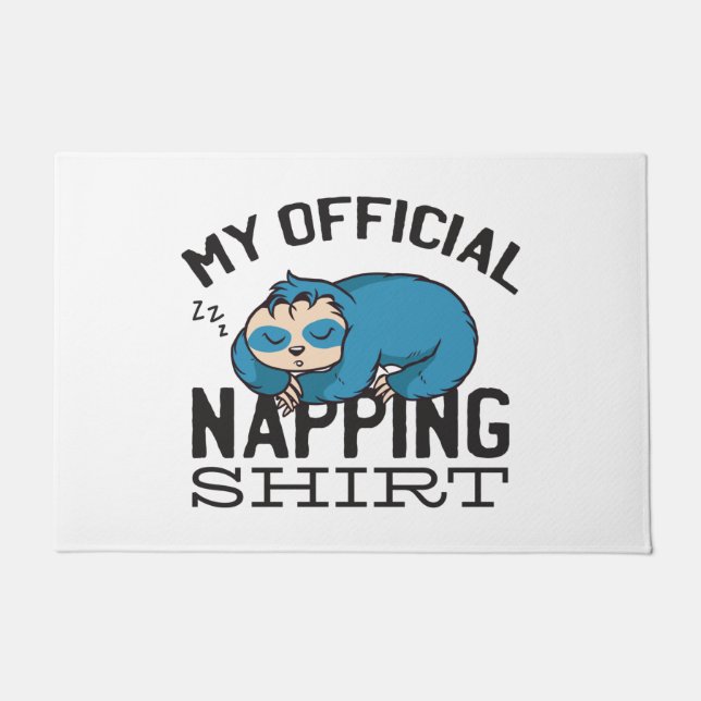My official napping shirt - Lazy sleeping Sloth Fußmatte (Vorderseite)