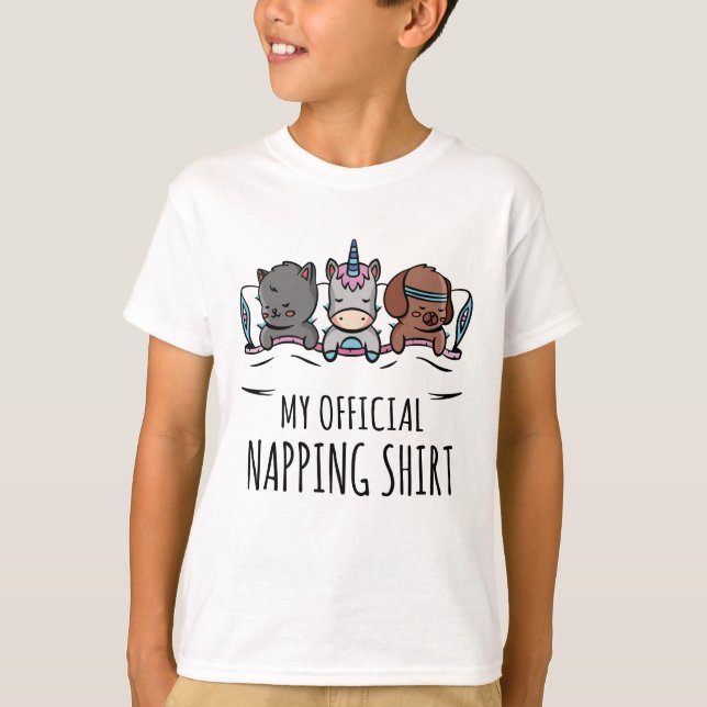 My official napping shirt sleeping Unicorn Dog Cat (Vorderseite)