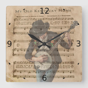MY OLD KENTUCKY HOME QUADRATISCHE WANDUHR
