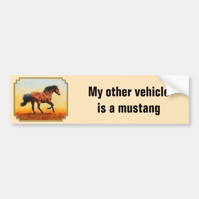 My Other Vehicle Is A Mustang Horse Autoaufkleber (Vorne)