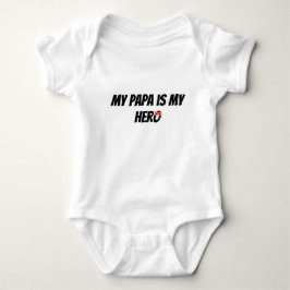 My Papa is My Hero Superhero Baby Bodysuit Strampler