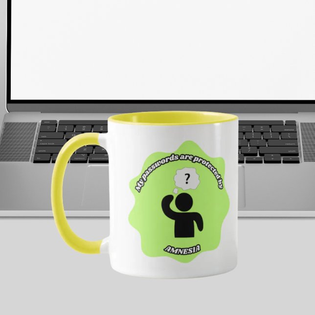 My Passwords Are Protected by Amnesia – Funny Tech Tasse (Von Creator hochgeladen)
