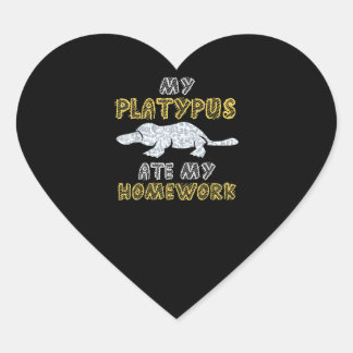 My Platypus Ate My Homework Monotreme Kid Gift Herz-Aufkleber
