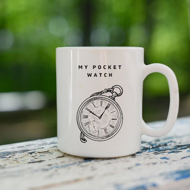 My Pocket Watch" Minimalist Time-Themed Mug Kaffeetasse (Von Creator hochgeladen)
