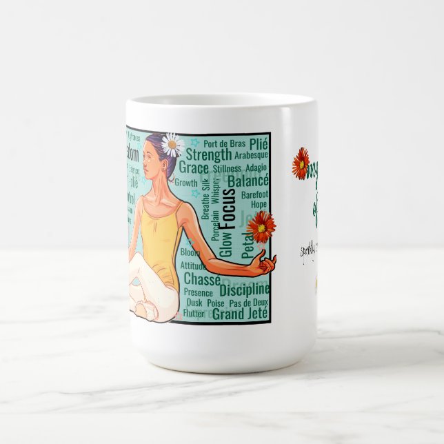 My Pointe of View – Word Cloud Ballet Girl Art Kaffeetasse (Mittel)