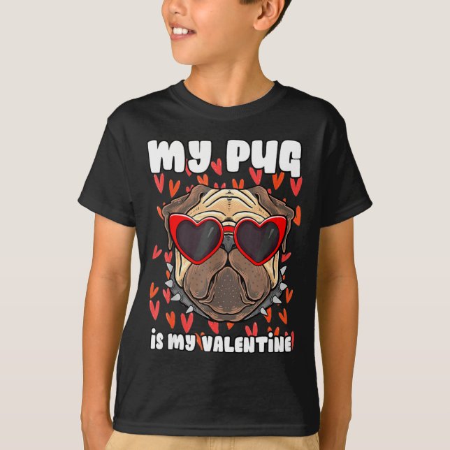 My Pug In My Valentine Cute Valentineu2019s Day Pe T-Shirt (Vorderseite)